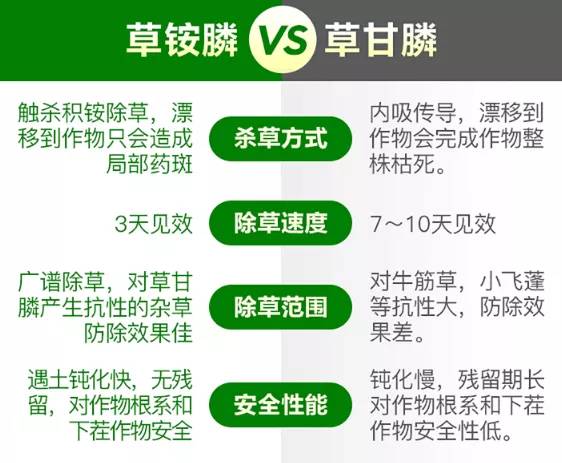 草铵膦和草甘膦的的区别